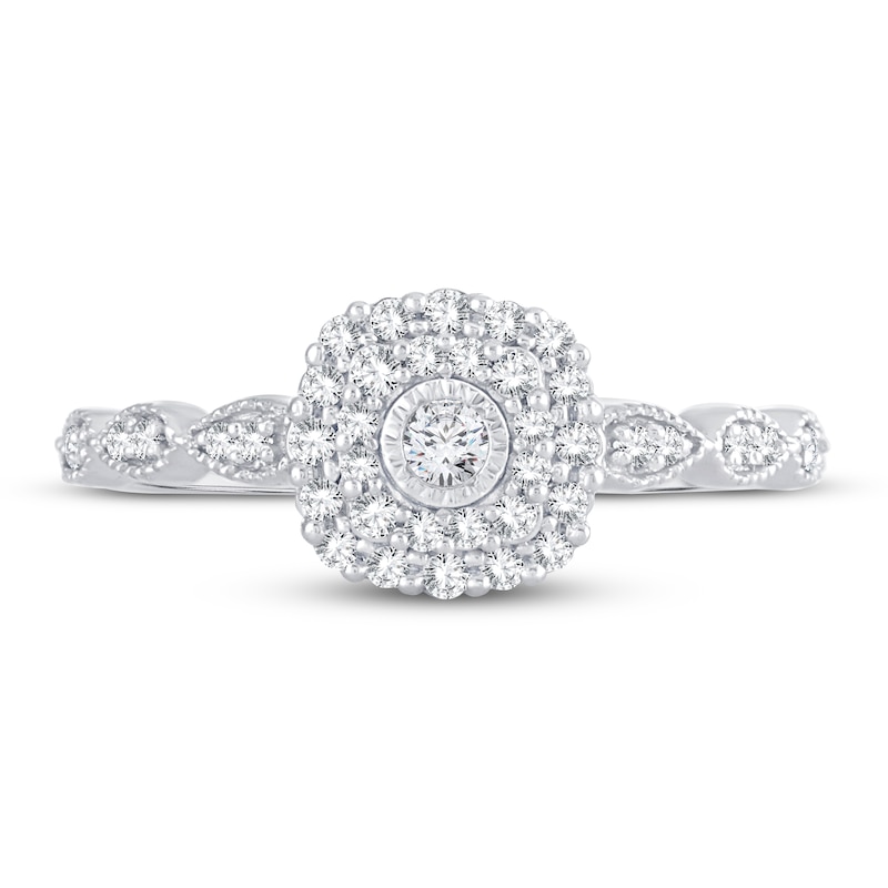 Main Image 3 of Diamond Engagement Ring 1/4 ct tw Round-cut 14K White Gold