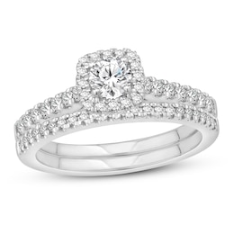 Diamond Bridal Set 3/4 ct tw Round-cut 10K White Gold