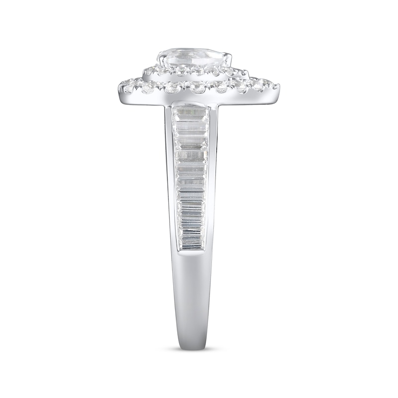 Main Image 2 of Diamond Engagement Ring 1-7/8 ct tw Pear, Baguette & Round 14K White Gold