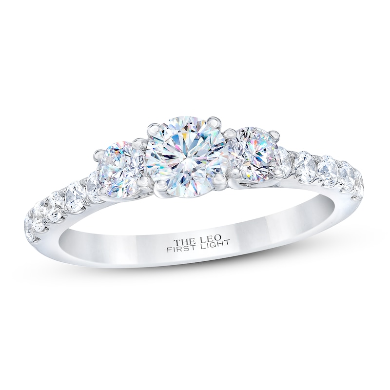 Main Image 1 of THE LEO First Light Diamond Three-Stone Engagement Ring 1 ct tw 14K White Gold