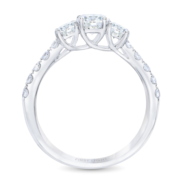 Main Image 3 of THE LEO First Light Diamond Three-Stone Engagement Ring 1 ct tw 14K White Gold