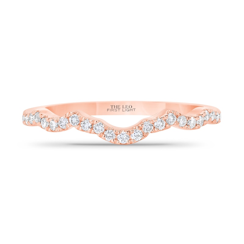 Main Image 3 of THE LEO First Light Diamond Wedding Band 1/5 ct tw Round-cut 14K Rose Gold