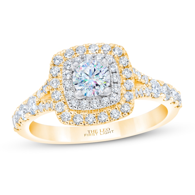 THE LEO First Light Diamond Engagement Ring 1 ct tw Round-cut 14K Two ...