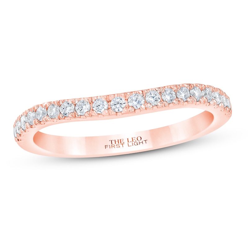 Main Image 1 of THE LEO First Light Diamond Wedding Band 1/4 ct tw Round-cut 14K Rose Gold