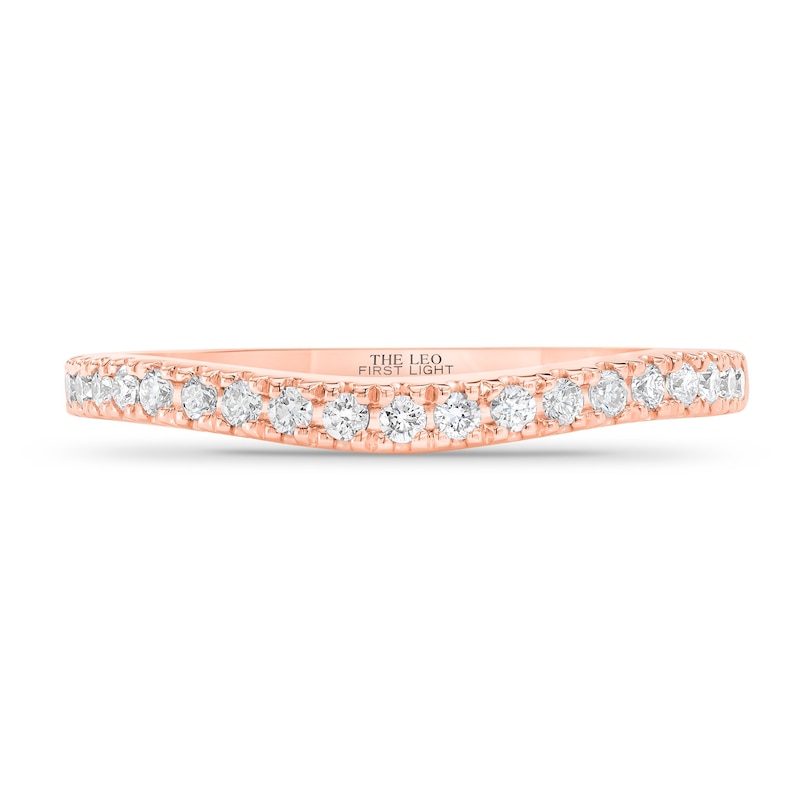 Main Image 3 of THE LEO First Light Diamond Wedding Band 1/4 ct tw Round-cut 14K Rose Gold