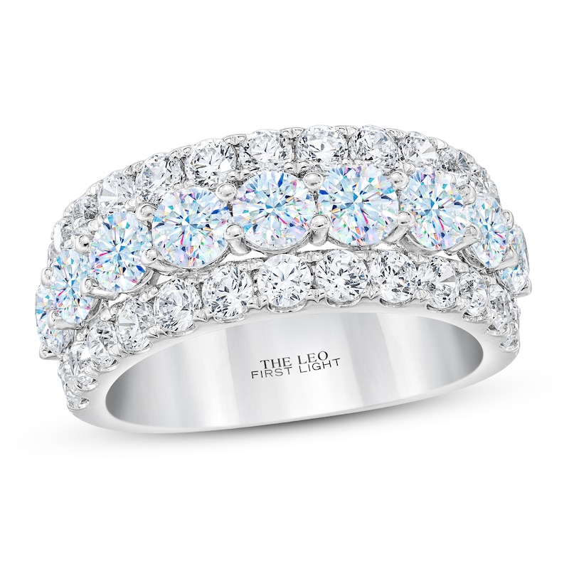 Main Image 1 of THE LEO First Light Diamond Anniversary Ring 3 ct tw Round-cut 14K White Gold