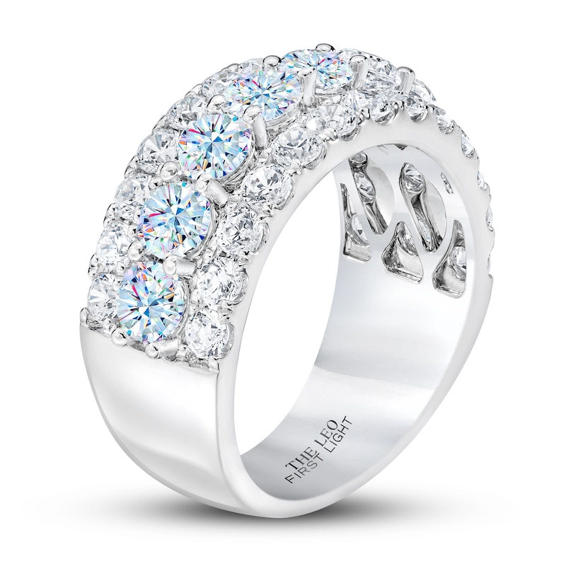 Main Image 3 of THE LEO First Light Diamond Anniversary Ring 3 ct tw Round-cut 14K White Gold