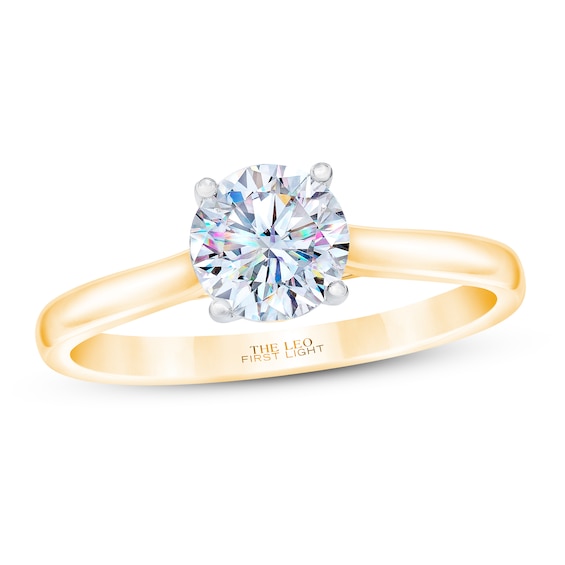 THE LEO First Light Diamond Solitaire Engagement Ring ct tw Round-cut 14K Gold
