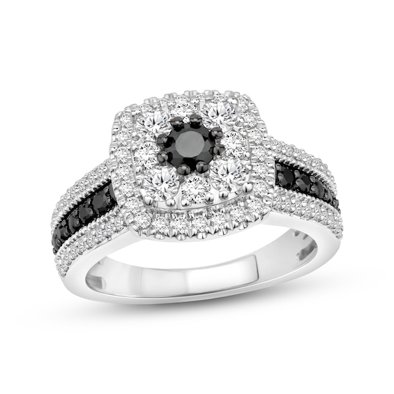 Black Diamond Ring 1-1/4 Carats tw 10K White Gold