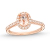 Thumbnail Image 0 of Oval Morganite Engagement Ring 1/4 ct tw Diamonds 14K Rose Gold