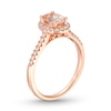 Thumbnail Image 1 of Oval Morganite Engagement Ring 1/4 ct tw Diamonds 14K Rose Gold