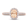 Thumbnail Image 2 of Oval Morganite Engagement Ring 1/4 ct tw Diamonds 14K Rose Gold