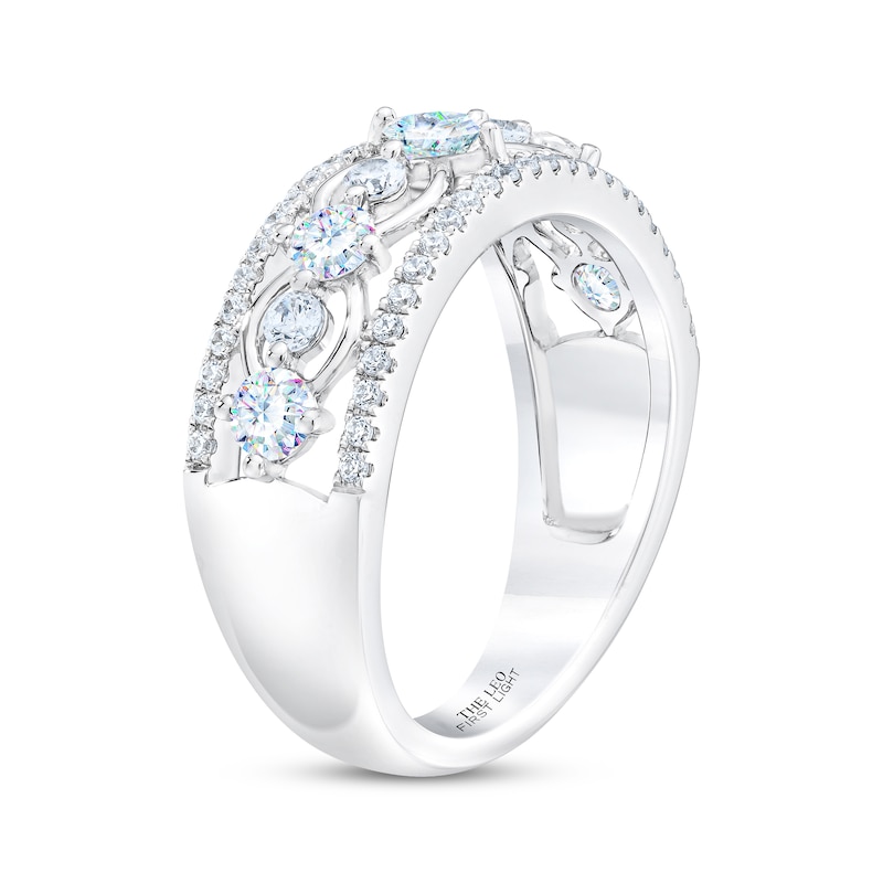 Main Image 2 of THE LEO First Light Diamond Princess & Round-Cut Anniversary Ring 1 ct tw 14K White Gold