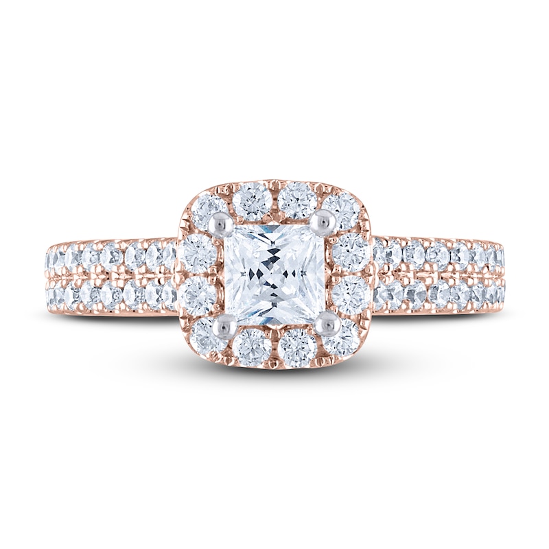 Main Image 3 of THE LEO Diamond Engagement Ring 1 ct tw Princess/Round 14K Rose Gold