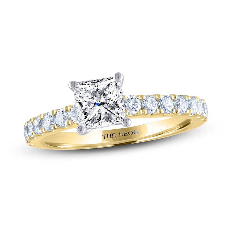 Main Image 1 of THE LEO Diamond Engagement Ring 1-3/8 ct tw Princess/Round 14K Yellow Gold