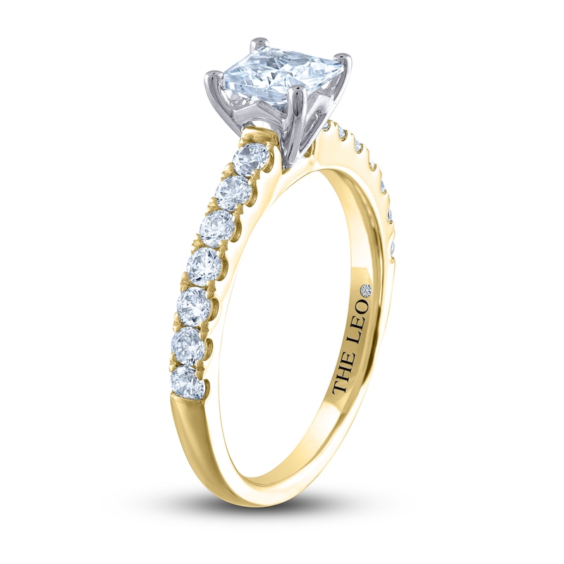 Main Image 2 of THE LEO Diamond Engagement Ring 1-3/8 ct tw Princess/Round 14K Yellow Gold