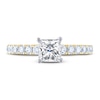 Thumbnail Image 3 of THE LEO Diamond Engagement Ring 1-3/8 ct tw Princess/Round 14K Yellow Gold