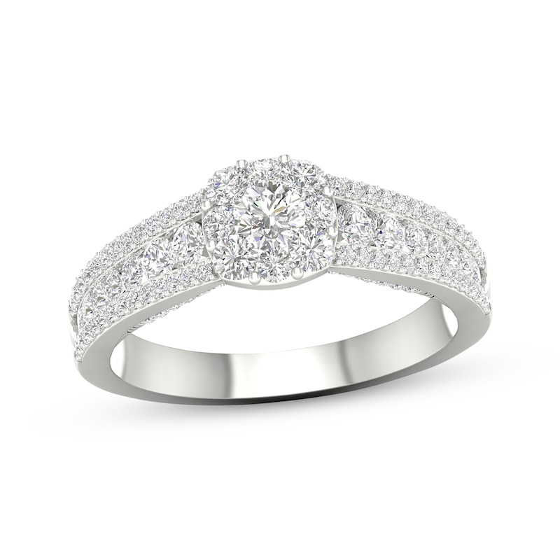 Diamond Engagement Ring 1 ct tw Round-cut 14K White Gold