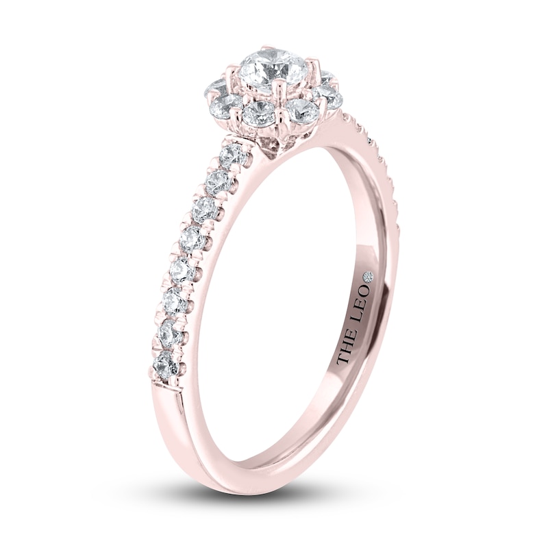 Main Image 2 of THE LEO Diamond Engagement Ring 1/2 ct tw Round-cut 14K Rose Gold