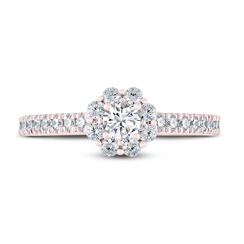 Main Image 3 of THE LEO Diamond Engagement Ring 1/2 ct tw Round-cut 14K Rose Gold