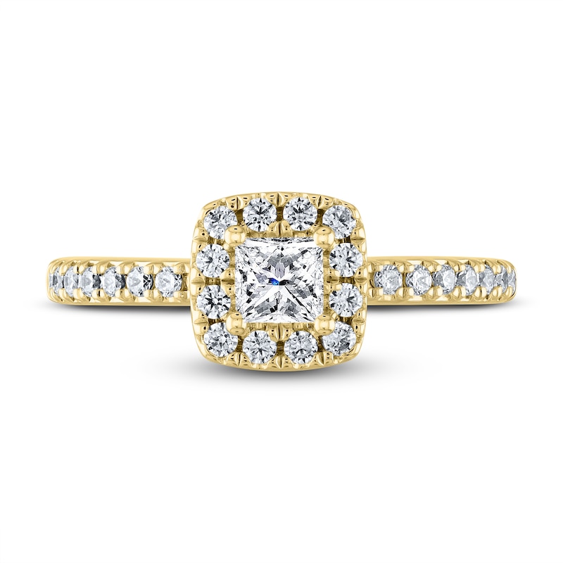 Main Image 3 of THE LEO Diamond Engagement Ring 5/8 ct tw Princess/Round 14K Yellow Gold