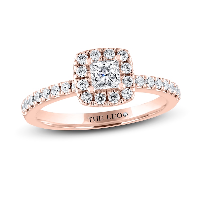 Main Image 1 of THE LEO Diamond Engagement Ring 5/8 ct tw Princess & Round-cut 14K Rose Gold