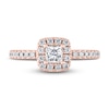 Thumbnail Image 3 of THE LEO Diamond Engagement Ring 5/8 ct tw Princess & Round-cut 14K Rose Gold