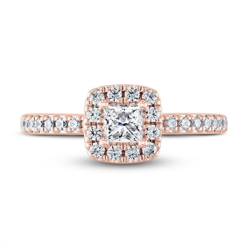 Main Image 3 of THE LEO Diamond Engagement Ring 5/8 ct tw Princess & Round-cut 14K Rose Gold