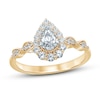 Thumbnail Image 1 of Diamond Engagement Ring 5/8 ct tw Pear & Round 14K Yellow Gold