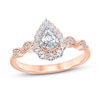 Thumbnail Image 1 of Diamond Engagement Ring 5/8 ct tw Pear & Round 14K Rose Gold