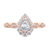 Thumbnail Image 3 of Diamond Engagement Ring 5/8 ct tw Pear & Round 14K Rose Gold