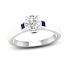 Thumbnail Image 0 of Diamond & Blue Sapphire Engagement Ring 3/4 ct tw 14K White Gold