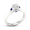 Thumbnail Image 1 of Diamond & Blue Sapphire Engagement Ring 3/4 ct tw 14K White Gold