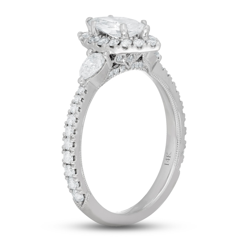 Main Image 3 of Neil Lane Premiere Diamond Engagement Ring 1-1/3 ct tw Marquise/Pear/Round-Cut 14K White Gold