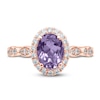 Thumbnail Image 3 of Oval Amethyst Engagement Ring 1/3 ct tw Diamonds 14K Rose Gold