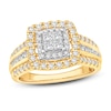 Thumbnail Image 1 of Multi-Diamond Engagement Ring 1 ct tw Princess, Round & Baguette 14K Two-Tone Gold