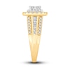 Thumbnail Image 3 of Multi-Diamond Engagement Ring 1 ct tw Princess, Round & Baguette 14K Two-Tone Gold