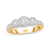 Thumbnail Image 1 of Memories Moments Magic Three-Stone Diamond Engagement Ring 1 ct tw Round-cut 18K Yellow Gold