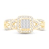 Thumbnail Image 2 of Multi-Diamond Engagement Ring 1/2 ct tw Princess & Round 10K Yellow Gold