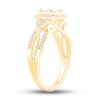 Thumbnail Image 3 of Multi-Diamond Engagement Ring 1/2 ct tw Princess & Round 10K Yellow Gold