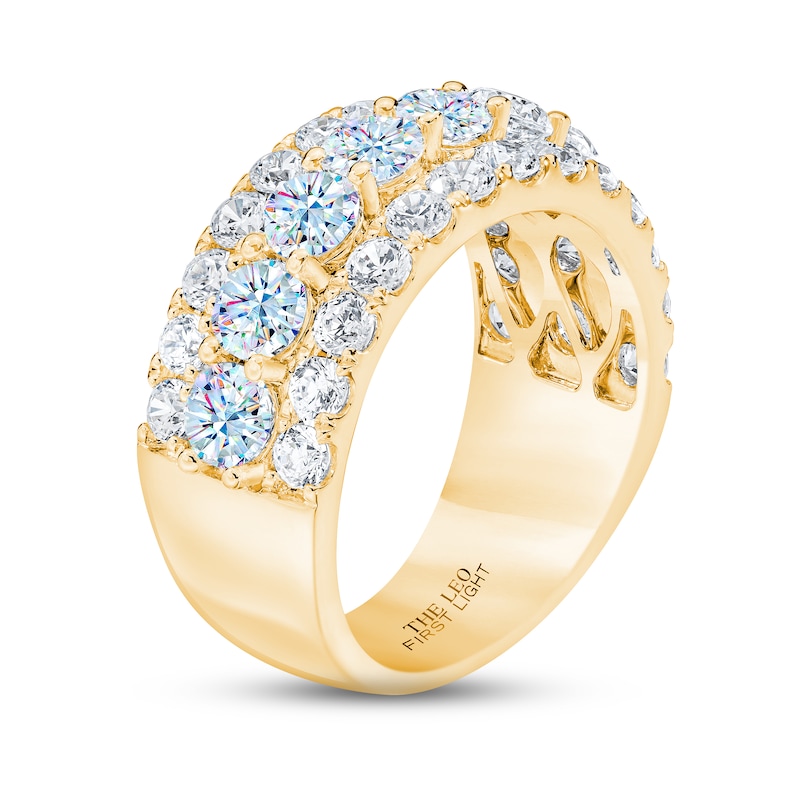 THE LEO First Light Diamond Anniversary Ring 3 ct tw Round-cut 14K Yellow Gold