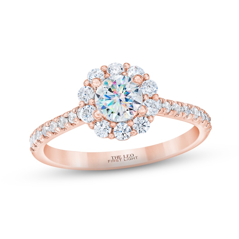 Main Image 1 of THE LEO First Light Diamond Engagement Ring 1 ct tw 14K Rose Gold