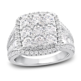 Adore Diamond Engagement Ring 2-1/2 ct tw Round & Baguette-Cut 14K White Gold