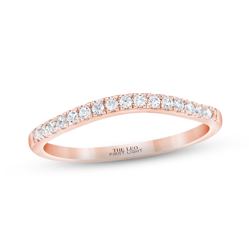 Main Image 1 of THE LEO First Light Diamond Wedding Band 1/6 ct tw 14K Rose Gold