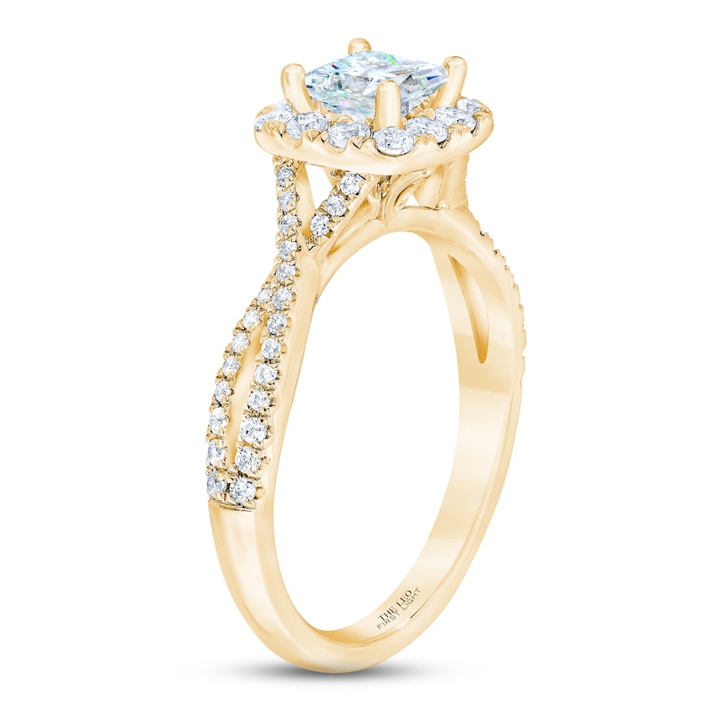 Main Image 2 of THE LEO First Light Diamond Princess-Cut Engagement Ring 1-1/8 ct tw 14K Yellow Gold