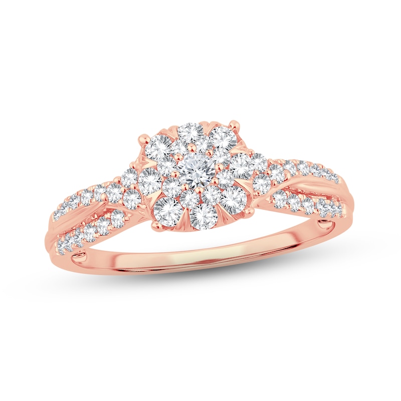 Diamond Engagement Ring 1/2 ct tw Round-cut 10K Rose Gold | Kay Outlet