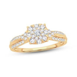 Diamond Engagement Ring 1/2 ct tw Round-cut 10K Yellow Gold