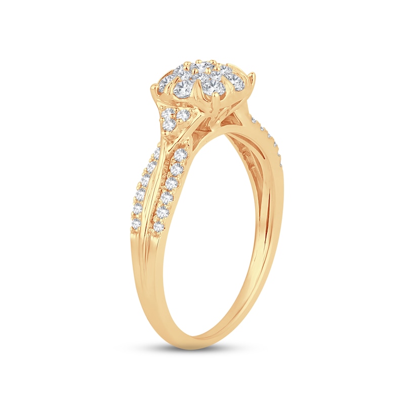 Main Image 2 of Diamond Engagement Ring 1/2 ct tw Round-cut 10K Yellow Gold