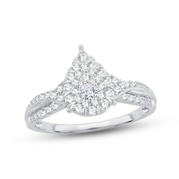 Adore Diamond Engagement Ring 1/2 ct tw Round-cut 10K White Gold