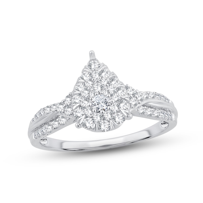 Main Image 1 of Diamond Engagement Ring 1/2 ct tw Round-cut 10K White Gold